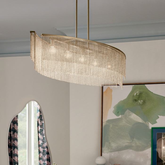 Myhouse Lighting Kichler - 52825CPZ - Five Light Linear Chandelier - Khaite - Champagne Bronze