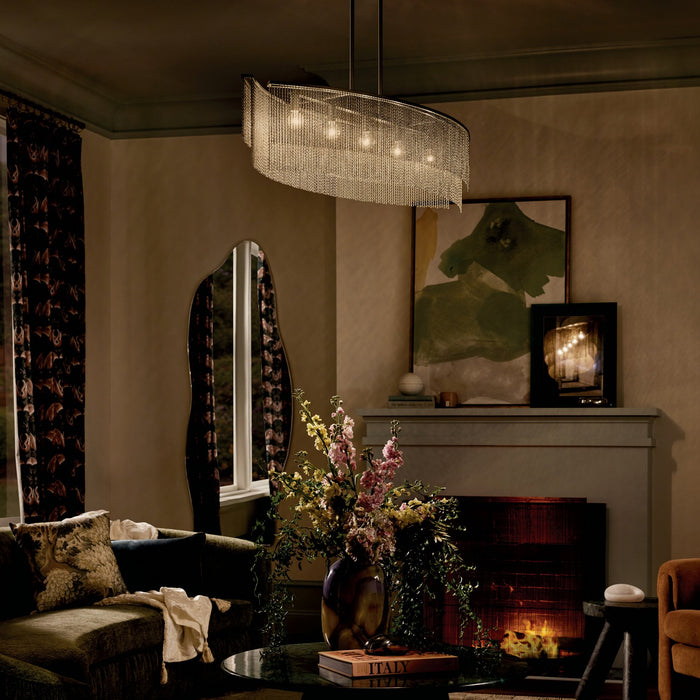Myhouse Lighting Kichler - 52825CPZ - Five Light Linear Chandelier - Khaite - Champagne Bronze