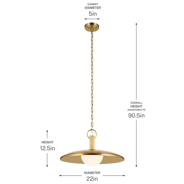 Myhouse Lighting Kichler - 52835LBR - LED Pendant - Kurio - Lacquered Brass