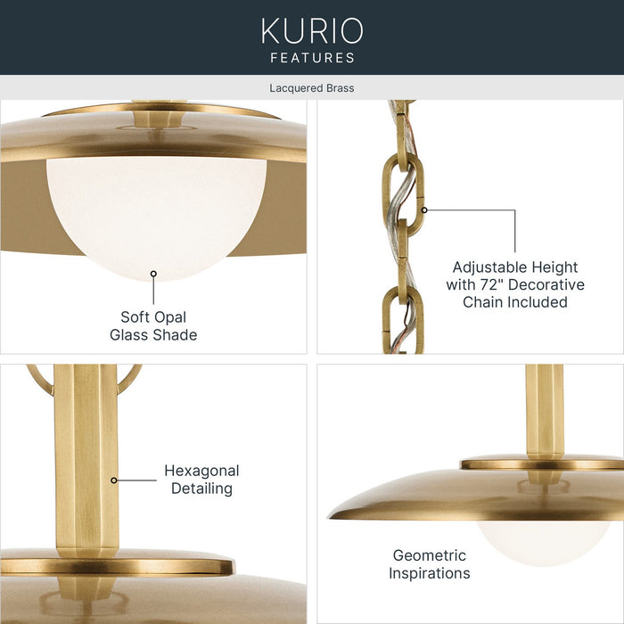 Myhouse Lighting Kichler - 52834LBR - LED Pendant - Kurio - Lacquered Brass