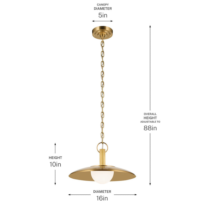 Myhouse Lighting Kichler - 52834LBR - LED Pendant - Kurio - Lacquered Brass