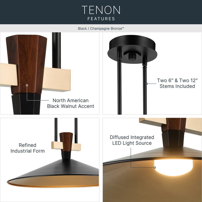 Myhouse Lighting Kichler - 52833BKLED - LED Pendant - Tenon - Black