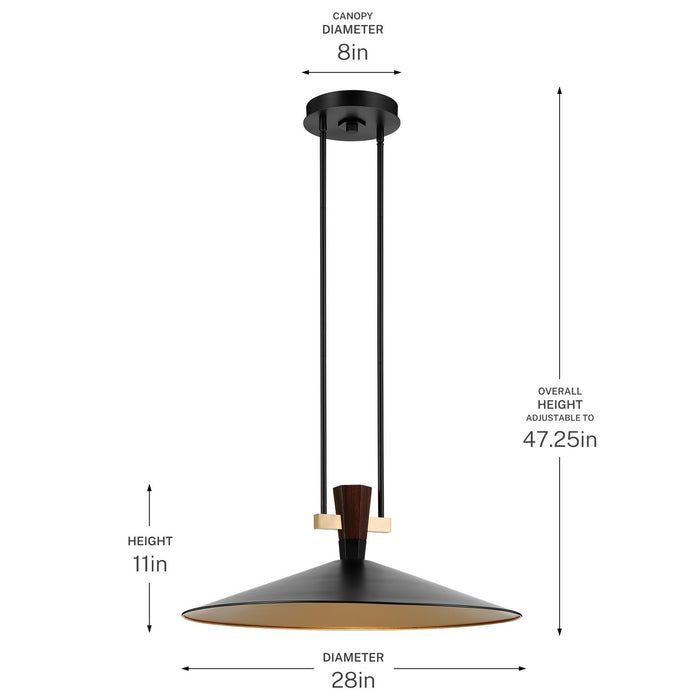 Myhouse Lighting Kichler - 52833BKLED - LED Pendant - Tenon - Black