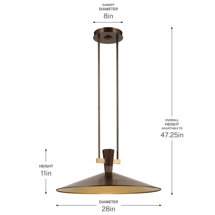 Myhouse Lighting Kichler - 52833LBZLED - LED Pendant - Tenon - Lacquered Bronze