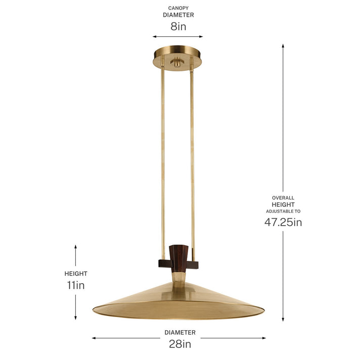 Myhouse Lighting Kichler - 52833LBRLED - LED Pendant - Tenon - Lacquered Brass