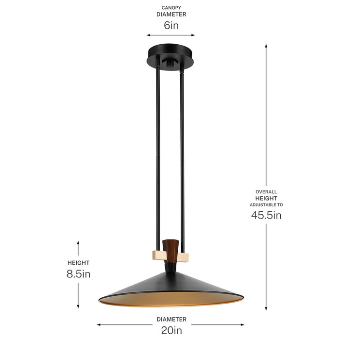 Myhouse Lighting Kichler - 52832BKLED - LED Pendant - Tenon - Black