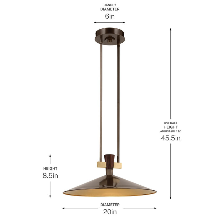 Myhouse Lighting Kichler - 52832LBZLED - LED Pendant - Tenon - Lacquered Bronze