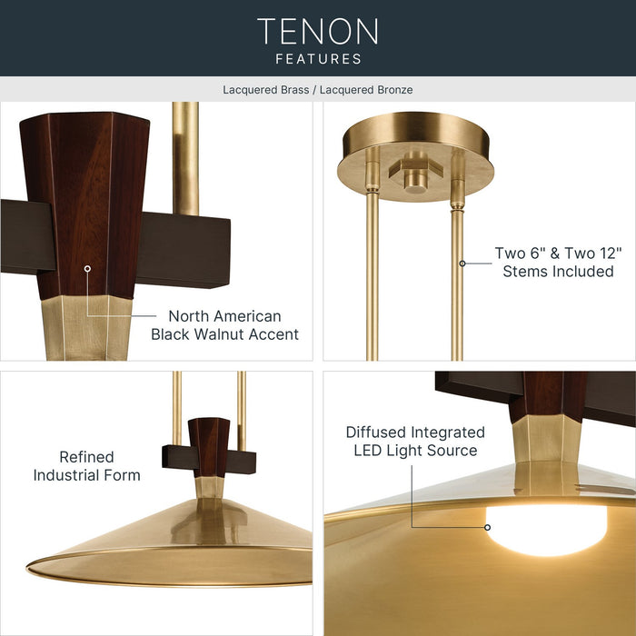 Myhouse Lighting Kichler - 52832LBRLED - LED Pendant - Tenon - Lacquered Brass