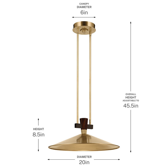Myhouse Lighting Kichler - 52832LBRLED - LED Pendant - Tenon - Lacquered Brass