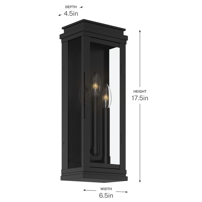 Myhouse Lighting Kichler - 59163BK - Three Light Outdoor Wall Mount - Lundon - Black