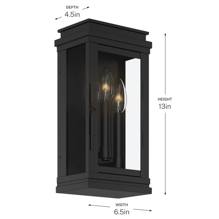 Myhouse Lighting Kichler - 59162BK - Three Light Outdoor Wall Mount - Lundon - Black