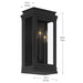 Myhouse Lighting Kichler - 59162BK - Three Light Outdoor Wall Mount - Lundon - Black