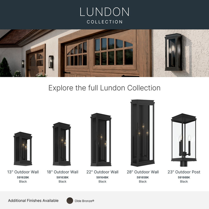 Myhouse Lighting Kichler - 59162BK - Three Light Outdoor Wall Mount - Lundon - Black