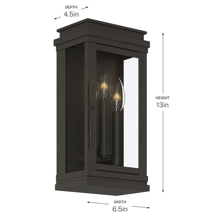 Myhouse Lighting Kichler - 59162OZ - Three Light Outdoor Wall Mount - Lundon - Olde Bronze
