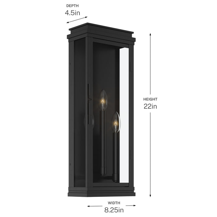 Myhouse Lighting Kichler - 59164BK - Three Light Outdoor Wall Mount - Lundon - Black