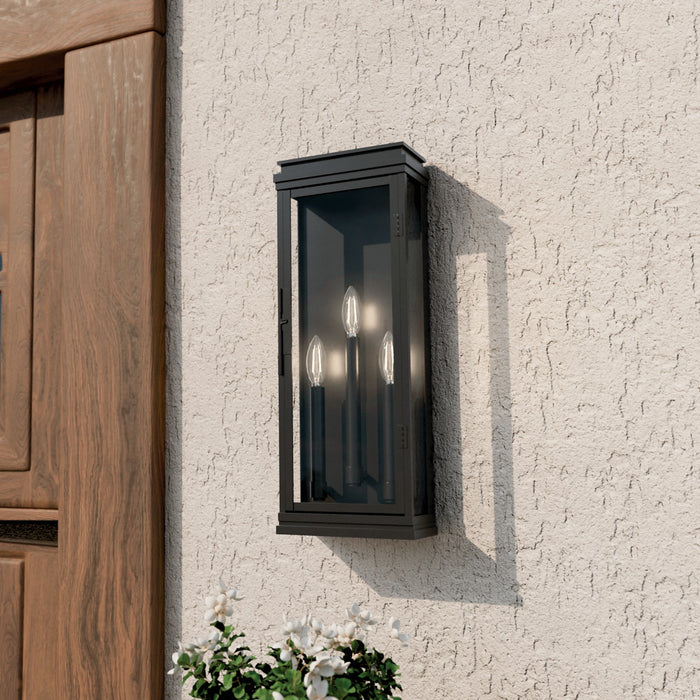 Myhouse Lighting Kichler - 59164BK - Three Light Outdoor Wall Mount - Lundon - Black