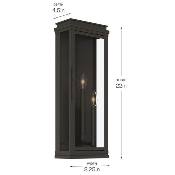 Myhouse Lighting Kichler - 59164OZ - Three Light Outdoor Wall Mount - Lundon - Olde Bronze