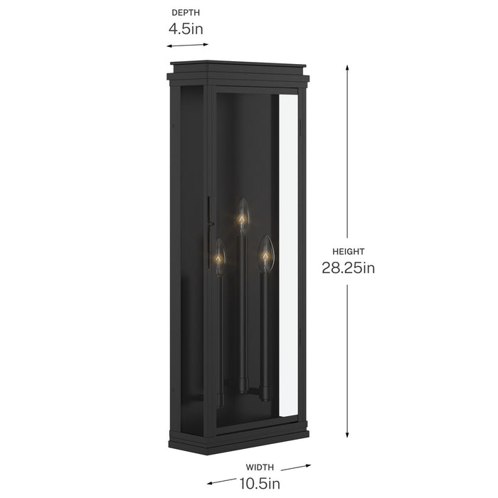 Myhouse Lighting Kichler - 59165BK - Three Light Outdoor Wall Mount - Lundon - Black