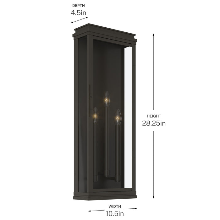 Myhouse Lighting Kichler - 59165OZ - Three Light Outdoor Wall Mount - Lundon - Olde Bronze