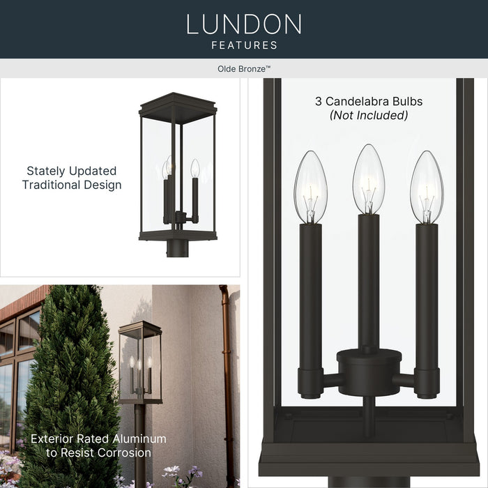 Myhouse Lighting Kichler - 59166OZ - Three Light Outdoor Post Lantern - Lundon - Olde Bronze