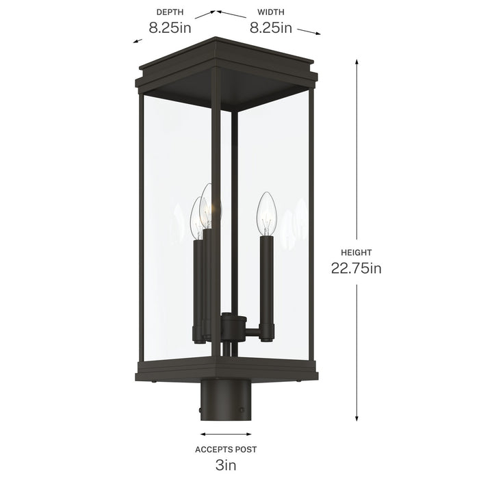 Myhouse Lighting Kichler - 59166OZ - Three Light Outdoor Post Lantern - Lundon - Olde Bronze