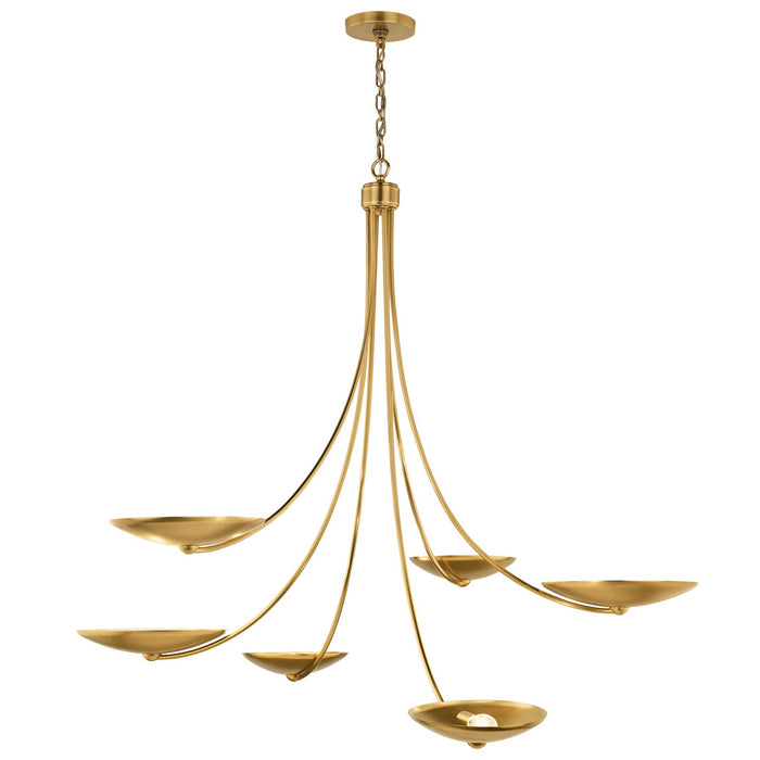 Myhouse Lighting Kichler - 52857LBR - Six Light Chandelier - Palmela - Lacquered Brass