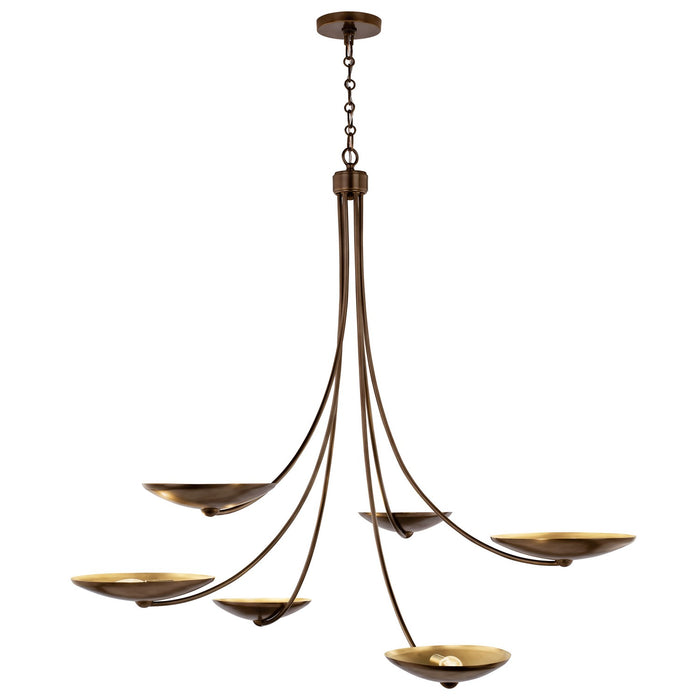 Myhouse Lighting Kichler - 52857LBRLBZ - Six Light Chandelier - Palmela - Lacquered Brass