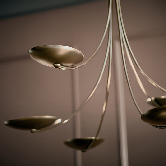 Myhouse Lighting Kichler - 52857LBRLBZ - Six Light Chandelier - Palmela - Lacquered Brass