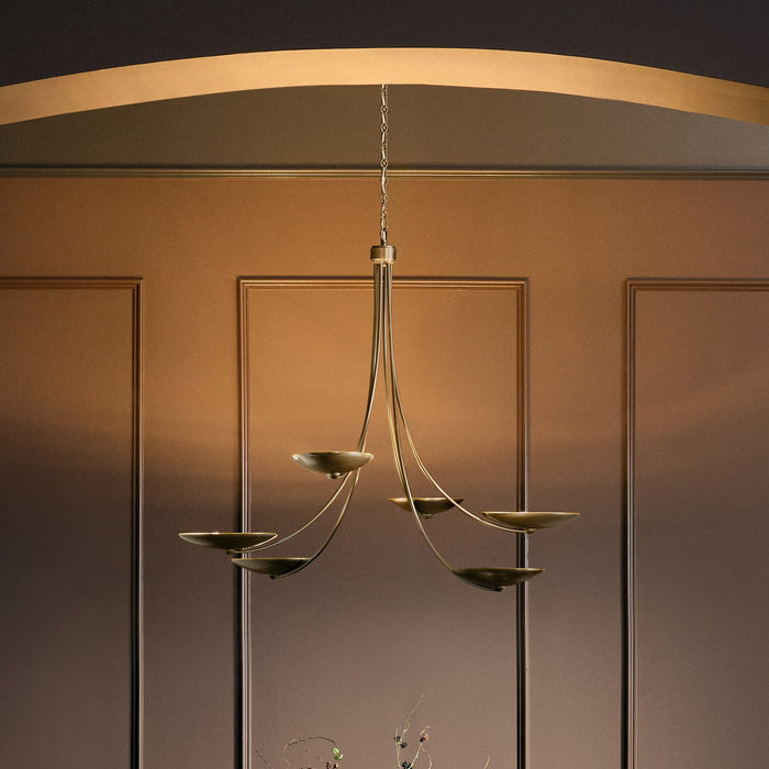 Myhouse Lighting Kichler - 52857LBRLBZ - Six Light Chandelier - Palmela - Lacquered Brass
