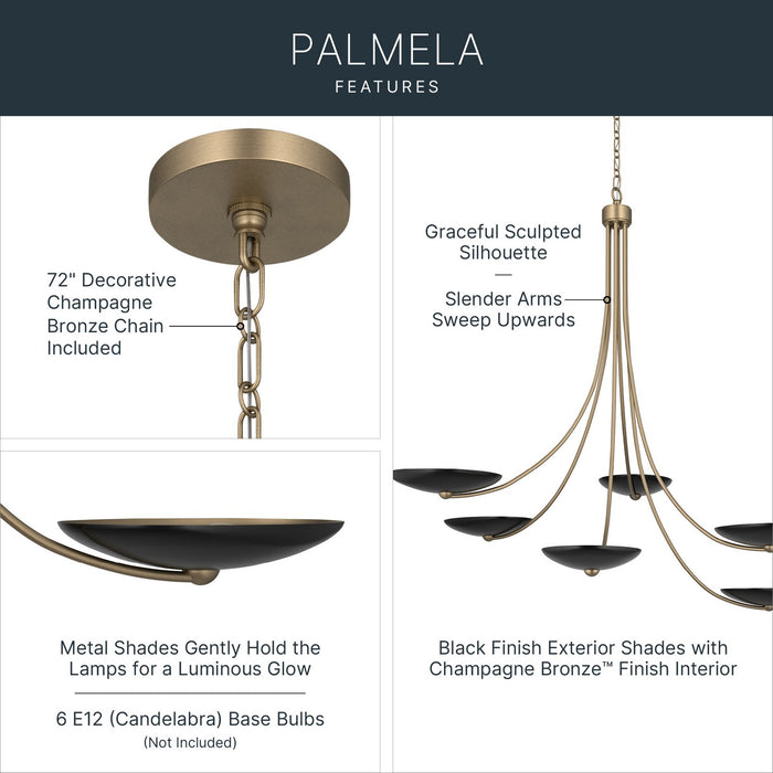 Myhouse Lighting Kichler - 52857CPZBK - Six Light Chandelier - Palmela - Champagne Bronze