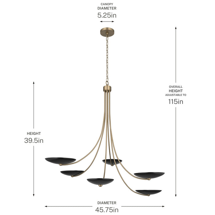 Myhouse Lighting Kichler - 52857CPZBK - Six Light Chandelier - Palmela - Champagne Bronze