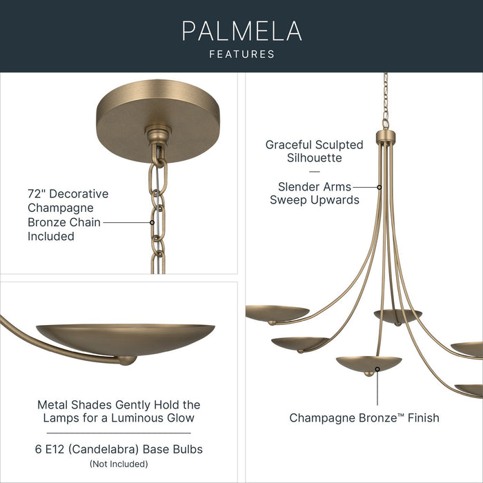 Myhouse Lighting Kichler - 52857CPZ - Six Light Chandelier - Palmela - Champagne Bronze