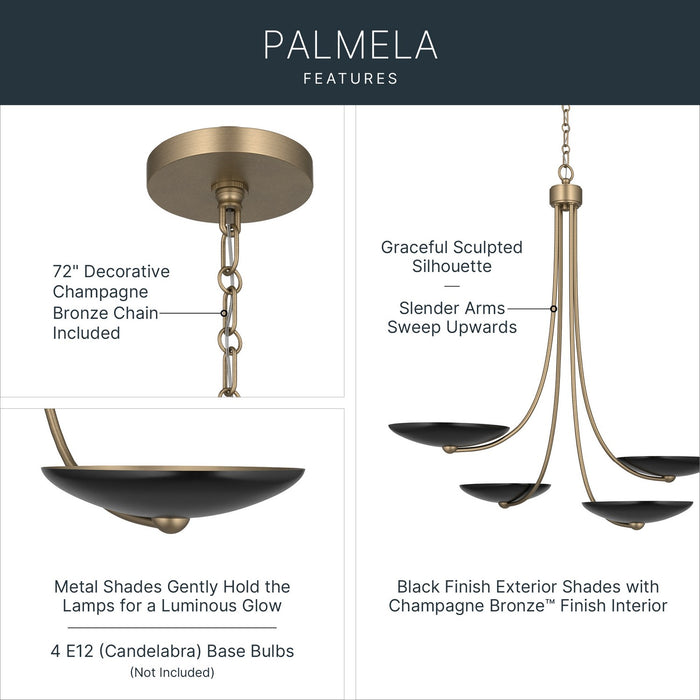 Myhouse Lighting Kichler - 52855CPZBK - Four Light Chandelier - Palmela - Champagne Bronze