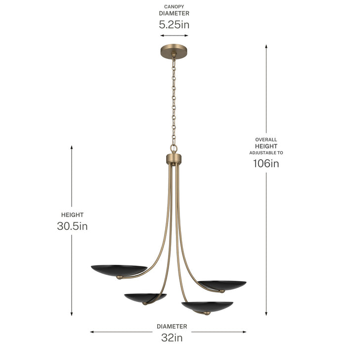 Myhouse Lighting Kichler - 52855CPZBK - Four Light Chandelier - Palmela - Champagne Bronze