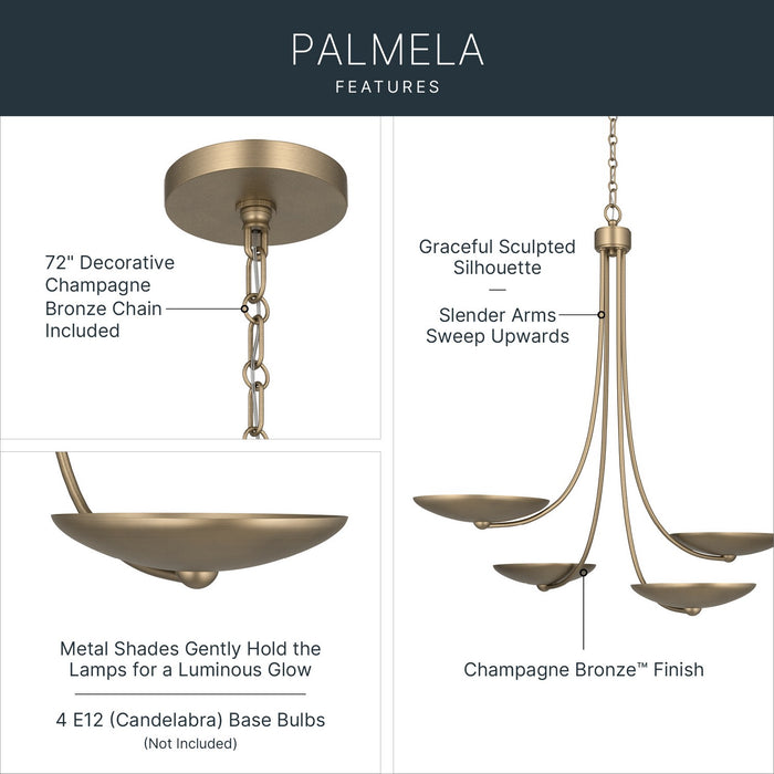 Myhouse Lighting Kichler - 52855CPZ - Four Light Chandelier - Palmela - Champagne Bronze