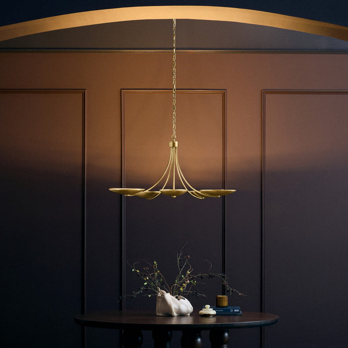 Myhouse Lighting Kichler - 52856LBR - Five Light Chandelier - Palmela - Lacquered Brass