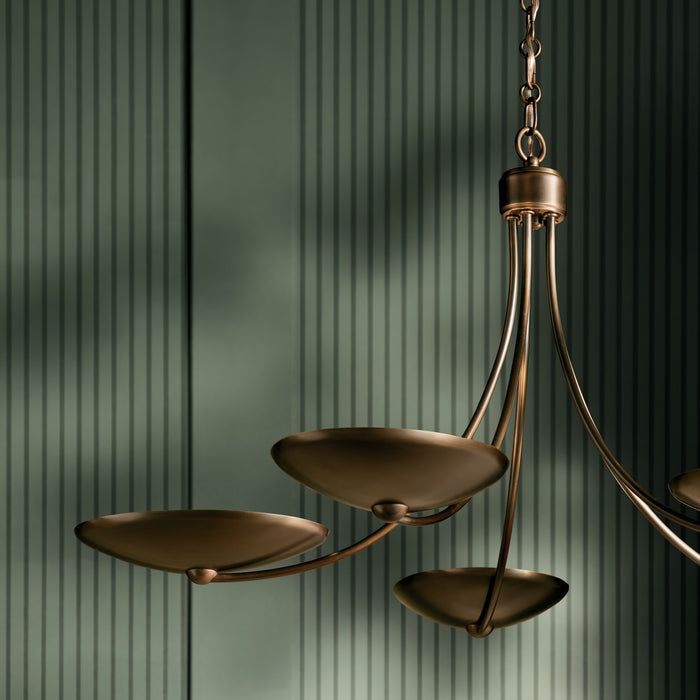 Myhouse Lighting Kichler - 52856LBRLBZ - Five Light Chandelier - Palmela - Lacquered Brass