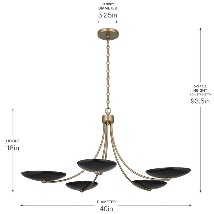 Myhouse Lighting Kichler - 52856CPZBK - Five Light Chandelier - Palmela - Champagne Bronze