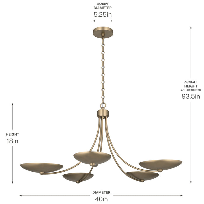 Myhouse Lighting Kichler - 52856CPZ - Five Light Chandelier - Palmela - Champagne Bronze