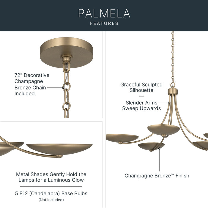 Myhouse Lighting Kichler - 52856CPZ - Five Light Chandelier - Palmela - Champagne Bronze