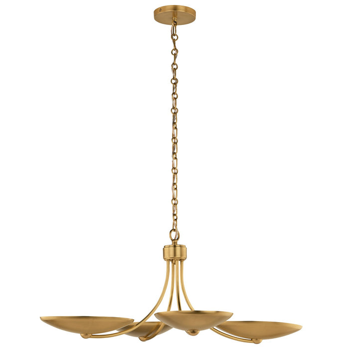 Myhouse Lighting Kichler - 52854LBR - Four Light Chandelier/Semi Flush - Palmela - Lacquered Brass