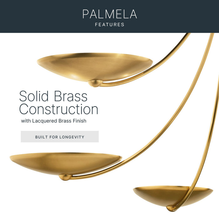 Myhouse Lighting Kichler - 52854LBR - Four Light Chandelier/Semi Flush - Palmela - Lacquered Brass