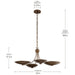 Myhouse Lighting Kichler - 52854LBRLBZ - Four Light Chandelier/Semi Flush - Palmela - Lacquered Brass