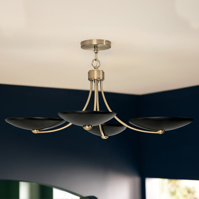 Myhouse Lighting Kichler - 52854CPZBK - Four Light Chandelier/Semi Flush - Palmela - Champagne Bronze