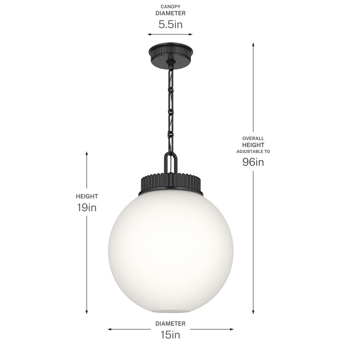Myhouse Lighting Kichler - 52867BK - One Light Pendant - Andorra - Black