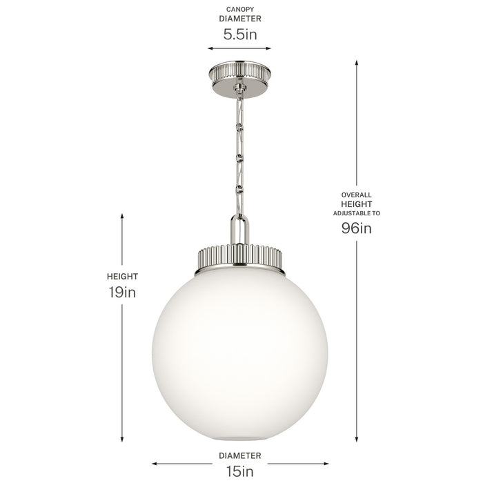 Myhouse Lighting Kichler - 52867PN - One Light Pendant - Andorra - Polished Nickel