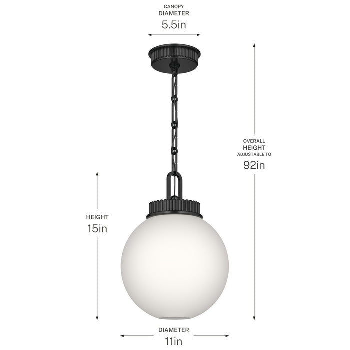 Myhouse Lighting Kichler - 52866BK - One Light Pendant - Andorra - Black