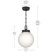 Myhouse Lighting Kichler - 52866BK - One Light Pendant - Andorra - Black