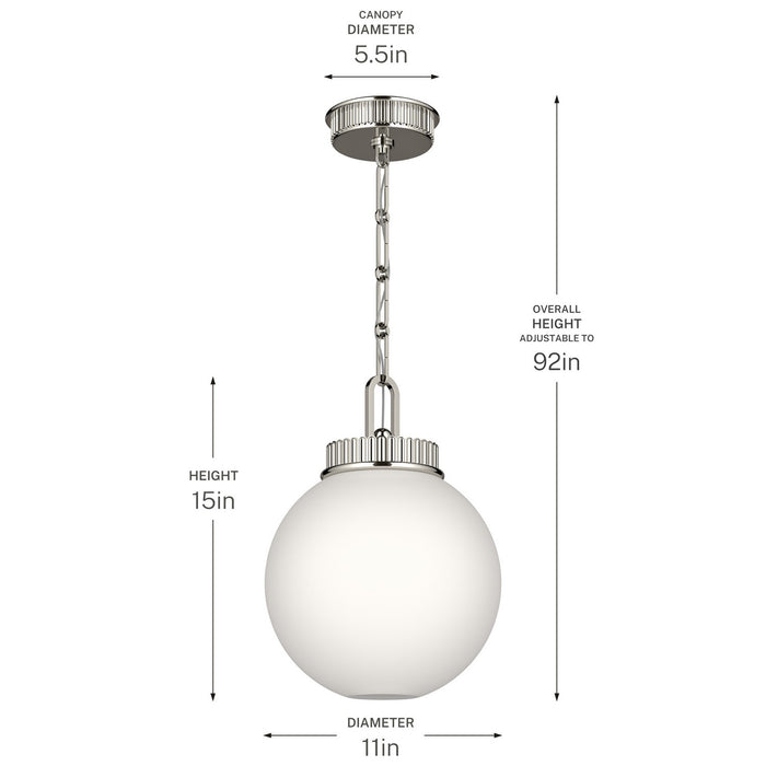 Myhouse Lighting Kichler - 52866PN - One Light Pendant - Andorra - Polished Nickel