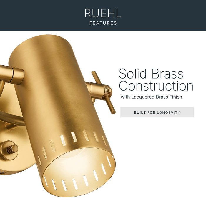 Myhouse Lighting Kichler - 52840LBR - LED Wall Sconce - Ruehl - Lacquered Brass